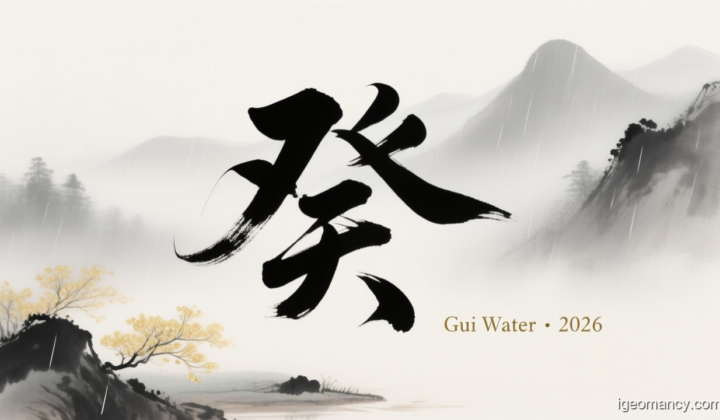 Gui Yin Water Day Master BaZi Forecast: August 30, 2026 — 丙子 Fire Rat Day | iGeomancy