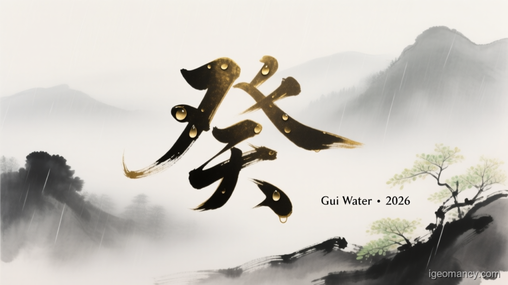 Gui Water · 2026 — Gui Yin Water Day Master BaZi Forecast: October 9, 2026 — 丙辰 Fire Dragon Day | iGeomancy
